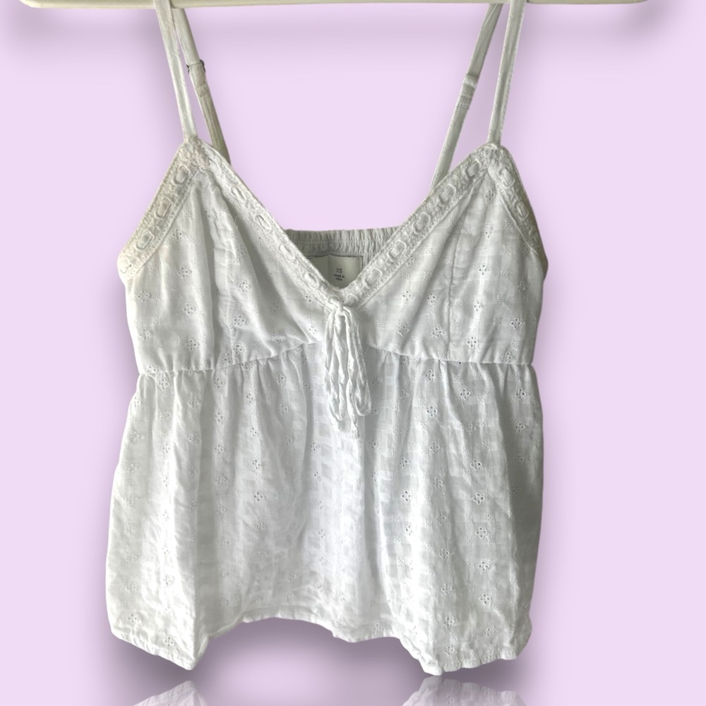 Hollister White Eyelet Lace Blouse